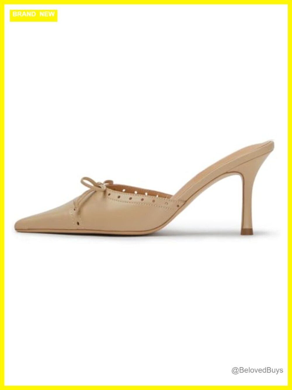Kitten Heels Pointed Toe Bow Heeled Sandals Vintage Mules Stiletto Pumps